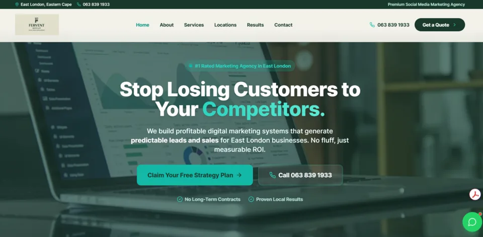 Fervent Group — earlier website edition, home page