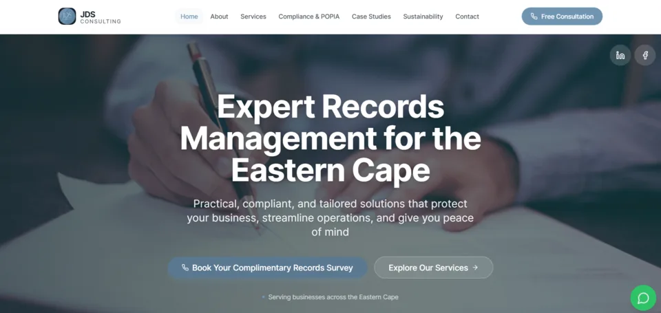 JDS Consulting — earlier website edition, home page