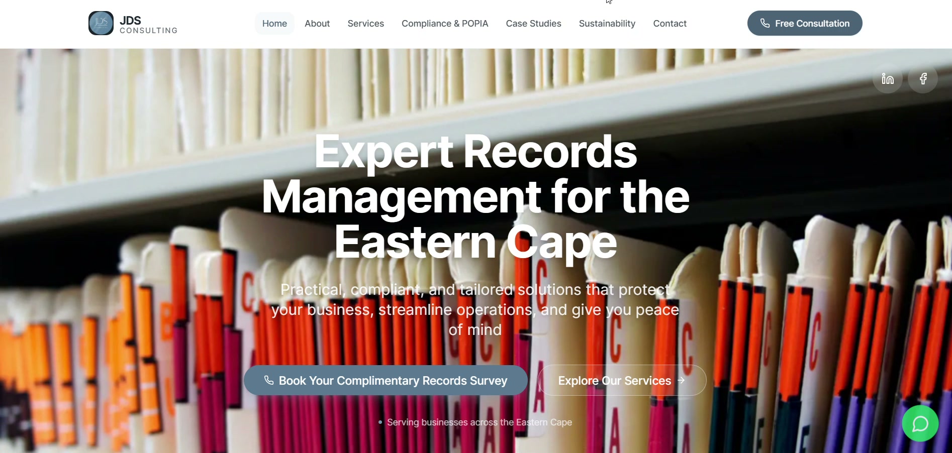 JDS Consulting — professional consulting website homepage